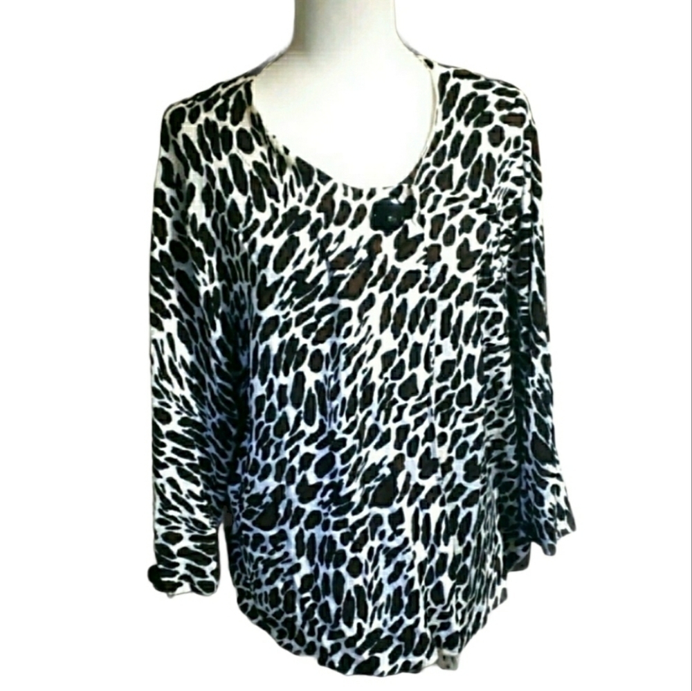 COVINGTON Leopard Print Cardigan Size XL